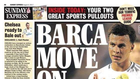 Sunday Express - El Barcelona a la caza de la joven estrella del Tottenham Dele Alli