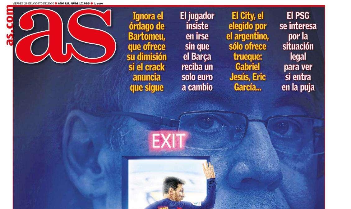 PORTADA - AS: "Messi va a la guerra"