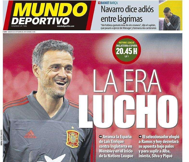 PORTADA - La nueva España de Luis Enrique, protagonista para Mundo Deportivo: "La era Lucho"