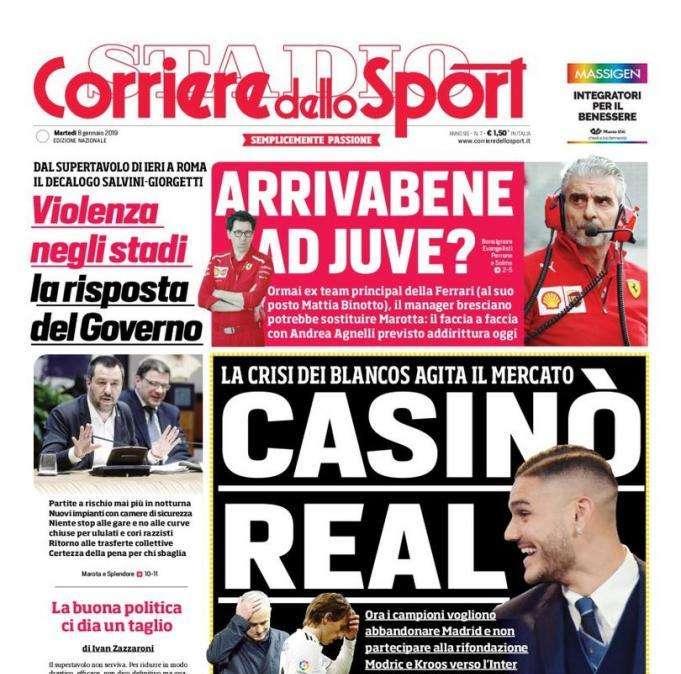 PORTADA - Corriere dello Sport: "Modric y Kroos hablan con Inter, Florentino a por Icardi"