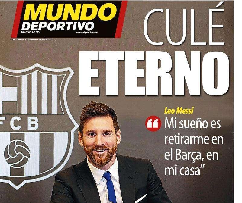 PORTADA - Mundo Deportivo destaca las intenciones de Messi: "Mi sueño es retirarme en el Barça"