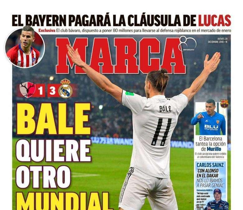 PORTADA - Marca con el protagonista en Abu Dhabi: "Bale quiere otro Mundial"