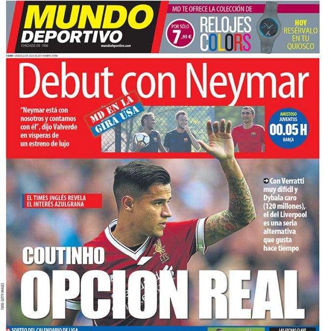 Mundo Deportivo - Tras la negativa de Verratti, el Barcelona se lanza a por Coutinho: "Opción real"