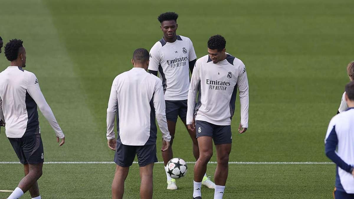 Entrenamiento del Real Madrid para preparar el clásico