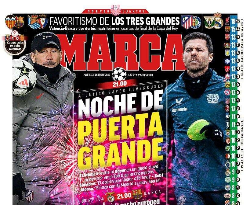 "Noche de puerta grande" titula Marca en su portada