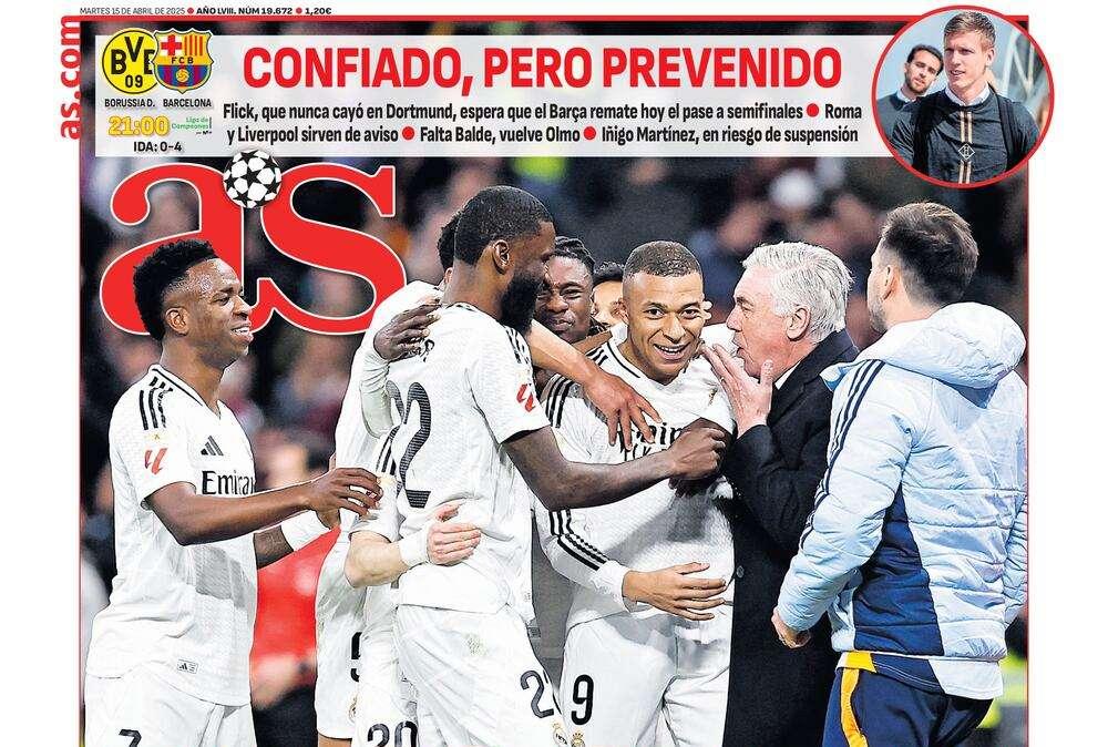 AS abre con la posible remontada del Real Madrid: "Ellos creen"