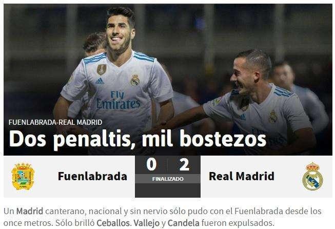 As destaca a Ceballos en un partido pesado del Madrid: "Dos penaltis, mil bostezos"