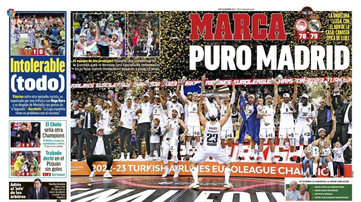 PORTADA | Marca: "Puro Madrid" / "Intolerable (todo)"