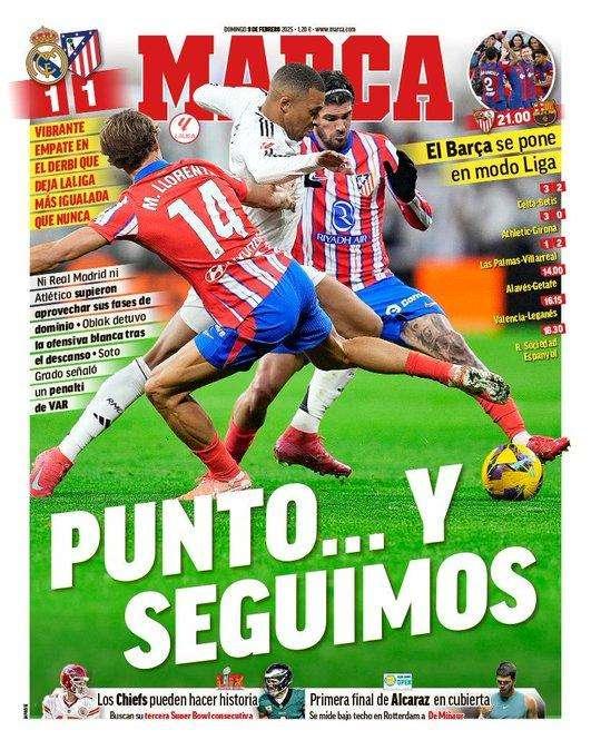 Marca abre en primera plana con el empate del Real Madrid