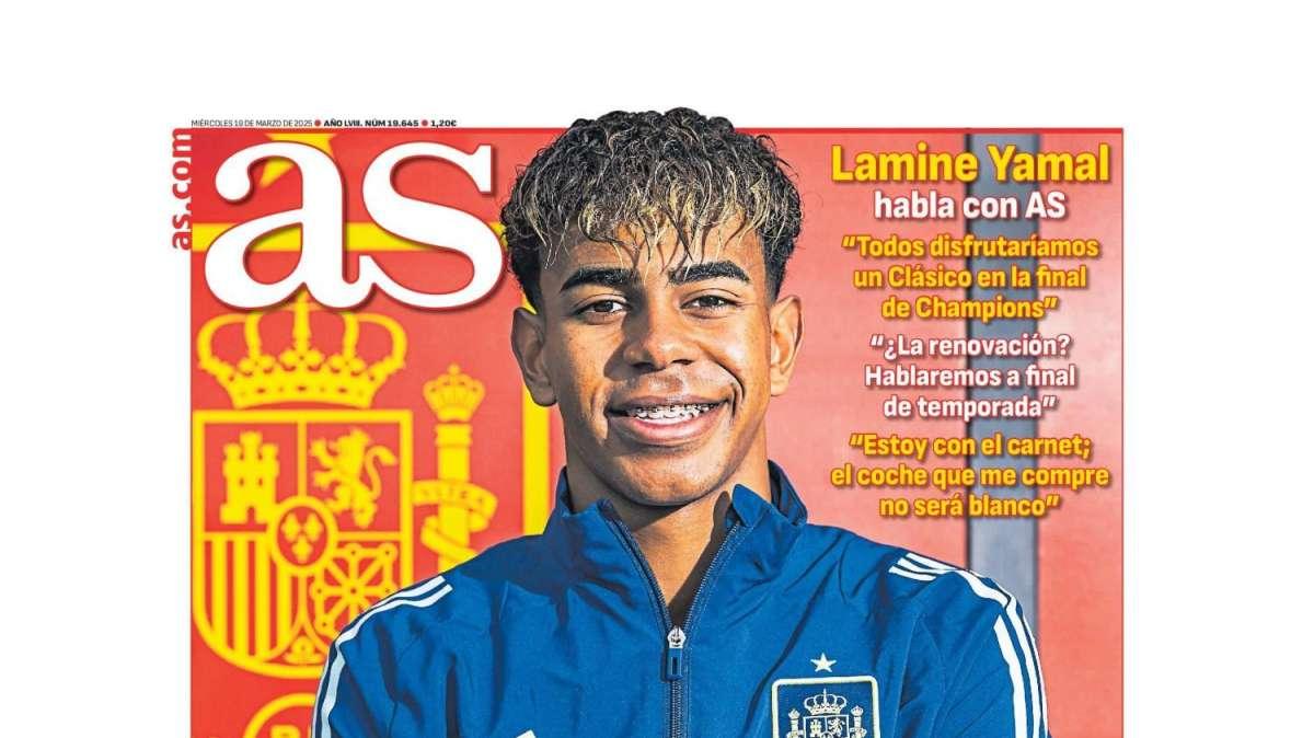 AS saca en primera plana el elogio de Lamine Yamal al Real Madrid