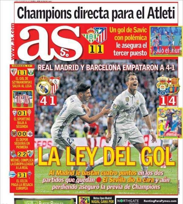 As destaca las goleadas de Madrid y Barcelona: "La ley del gol"