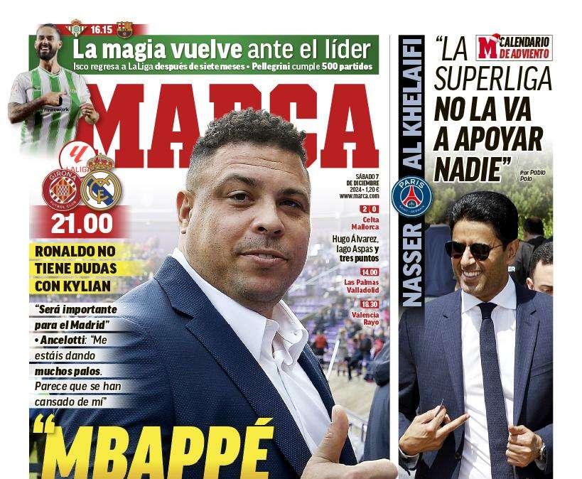 Marca abre en portada con la defensa de Ronaldo a Mbappé: "Tiene mucho crédito"