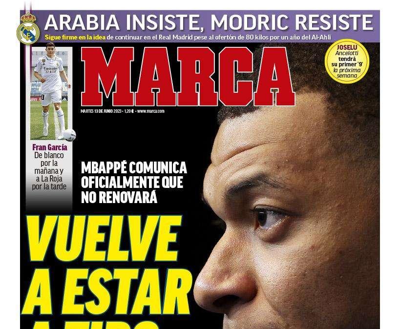 PORTADA | Marca sale con Mbappé: "Vuelve a estar a tiro"