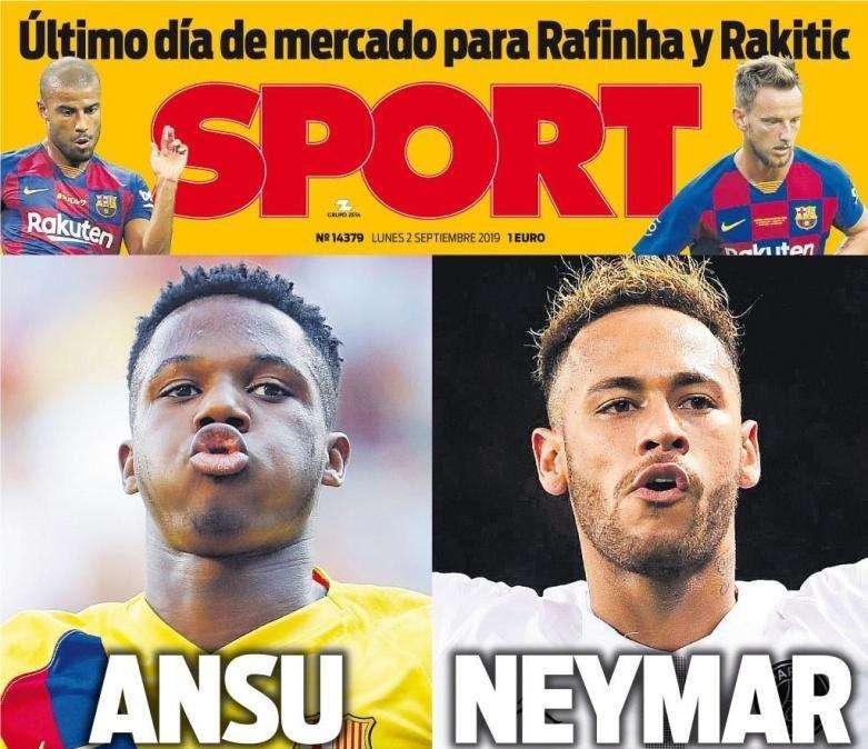 PORTADA - Sport: "Ansu ahora, Neymar 2020"