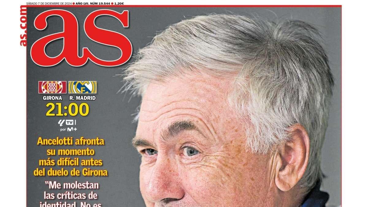 La rueda de prensa de Ancelotti acapara la portada de AS