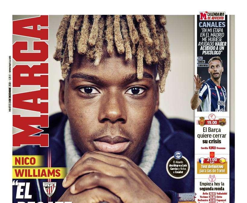 Nico Williams en la portada de Marca: "El regate es un talento que me ha dado Dios"
