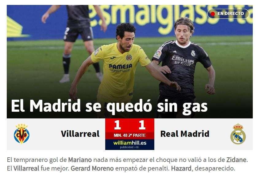 AS: "El Madrid se quedó sin gas"