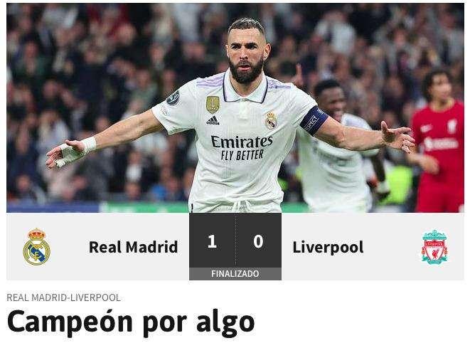 AS, sobre el Real Madrid - Liverpool: "Campeón por algo"