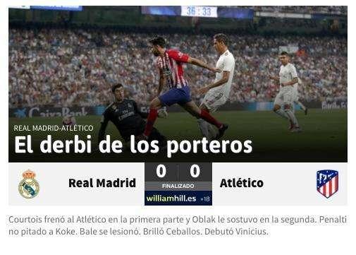 As - "El derbi de los porteros: brillo Ceballos y debutó Vinícius"