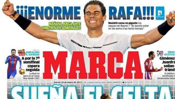 PORTADA - Marca: "76 años después el Celta elimina al Madrid"
