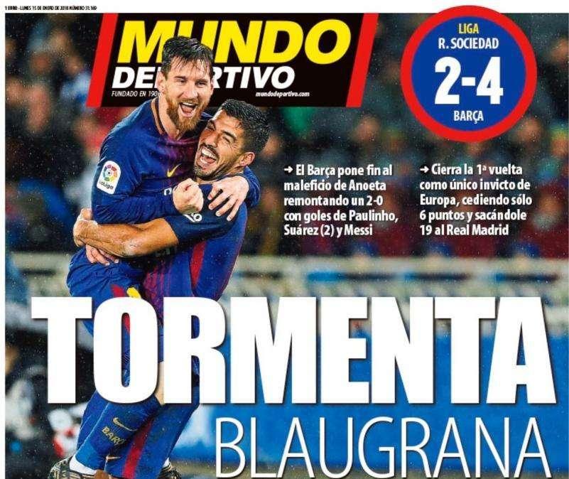 PORTADA - Mundo Deportivo: "Tormenta blaugrana"