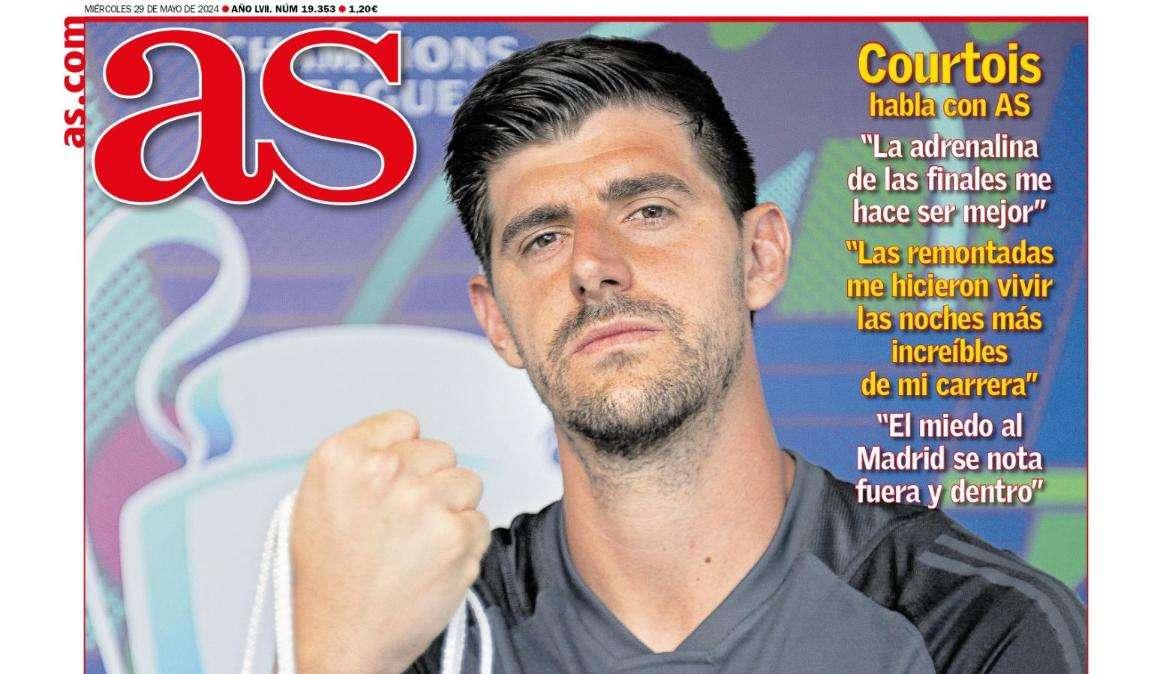 PORTADA | AS, con Courtois: "Voy a ser el de siempre"