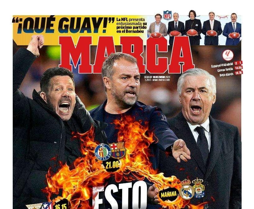 Advertencia de Marca en su portada sobre LaLiga: "Esto se calienta"