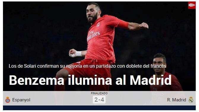 Marca se rinde al francés: "Benzema ilumina al Madrid"