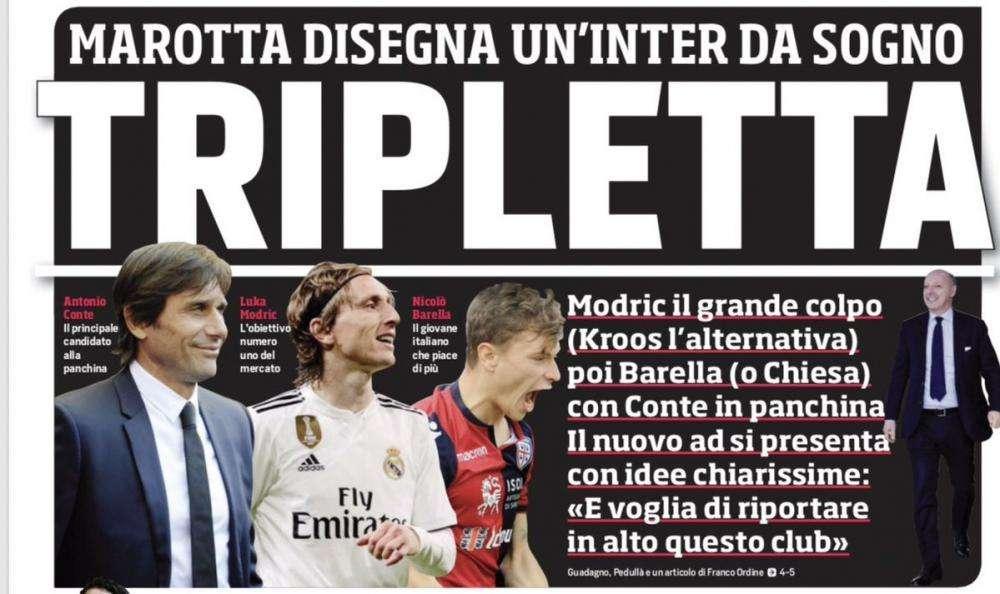 Corriere dello Sport - El plan de Marotta con el Inter: Conte, entrenador, Modric, el gran objetivo y Kroos, la alternativa: 
