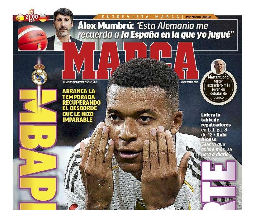 La primera plana de Marca abre con Mbappé: "Empieza fuerte"