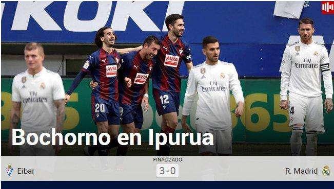 MARCA, sobre la imagen del Madrid: "Bochorno en Ipurúa"