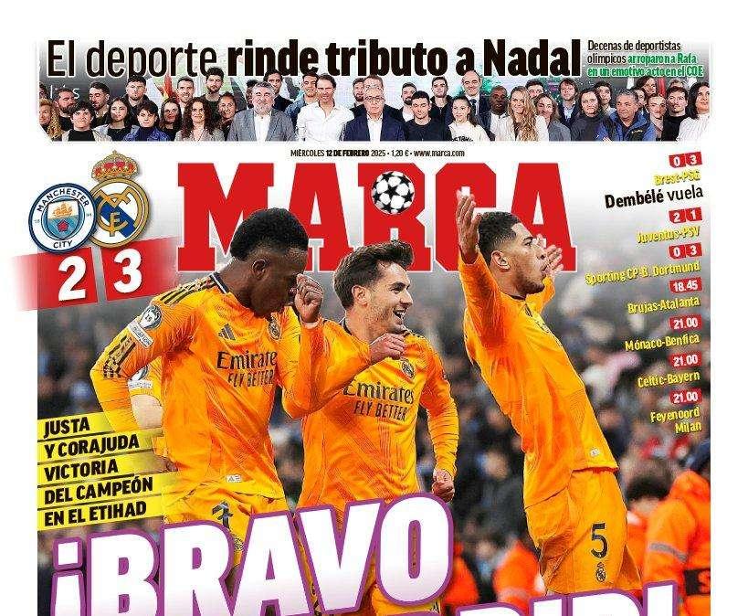 Marca destaca la victoria ante el City: "¡Bravo Madrid!"