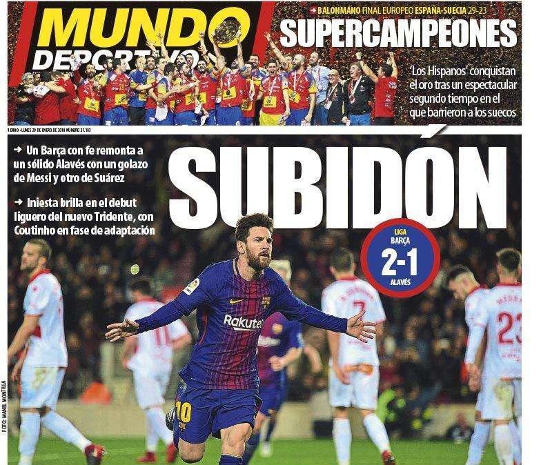PORTADA - Mundo Deportivo : "Subidón del Barcelona"