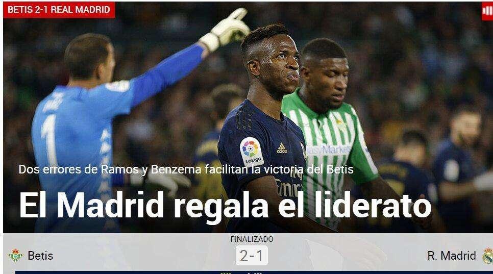 Marca, tajante: "El Madrid regala el liderato"