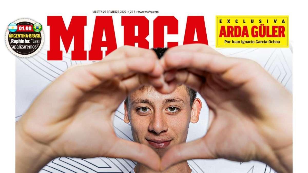 "Estoy seguro de que triunfaré en el Real Madrid": Güler, en la portada de Marca