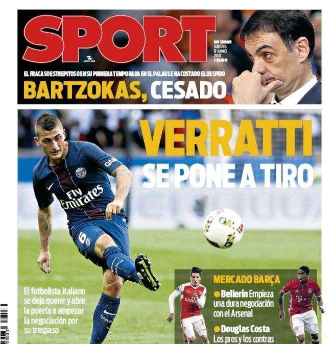 PORTADA - SPORT: "Verratti se pone a tiro"