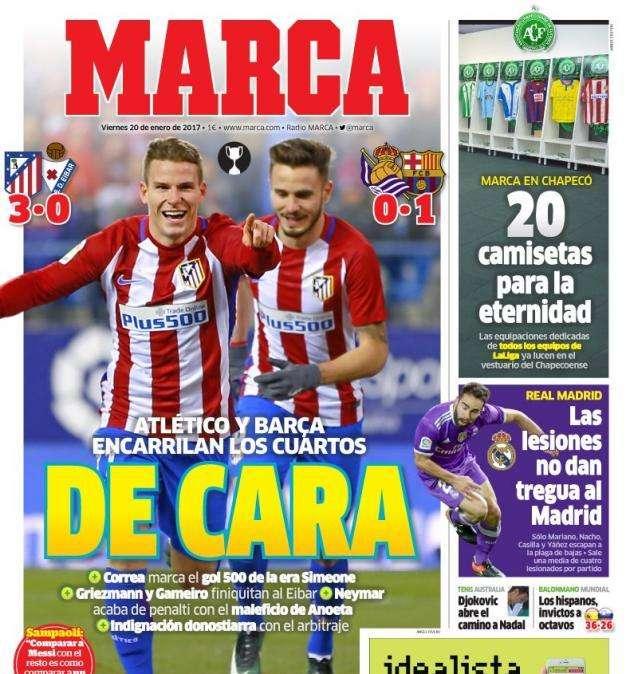 PORTADA - Marca: "Las lesiones no dan tregua al Madrid"