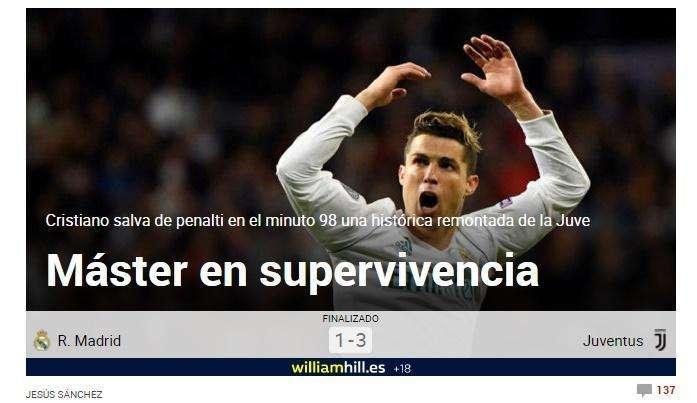 Marca elogia al Real Madrid: "Máster en supervivencia"