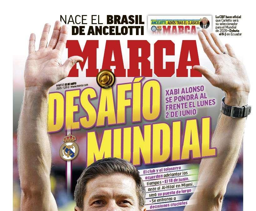 Marca saca en portada el "desafío mundial" de Xabi Alonso