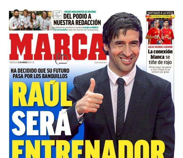 PORTADA - Marca con Raúl como protagonista: "Será entrenador"