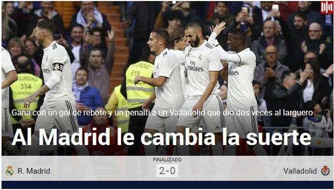 Marca, optimista: "Al Madrid le cambia la suerte"