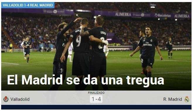 Marca: "El Madrid se da una tregua"