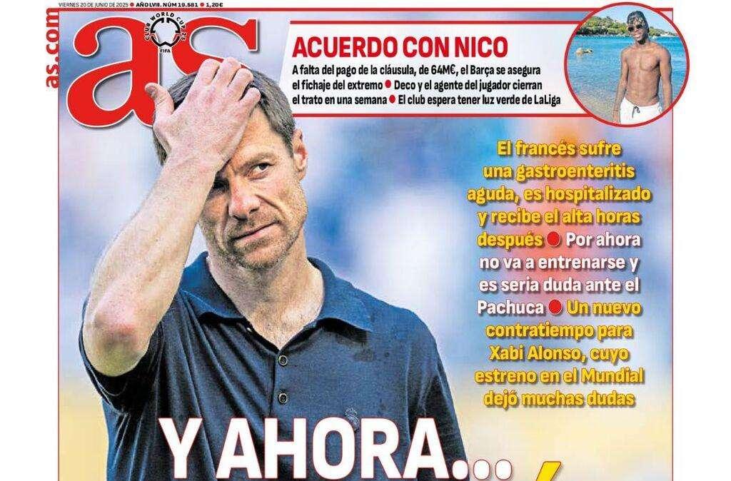 AS saca en portada el nuevo problema de Xabi Alonso: "Y ahora... Mbappé"