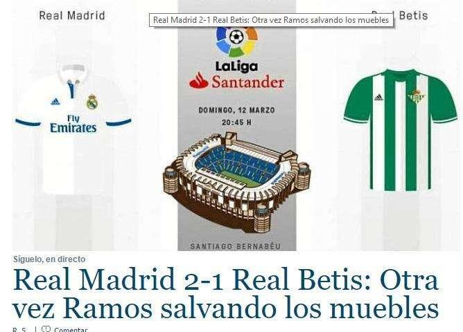 Estadio Deportivo: "Otra vez Ramos salvando los muebles"