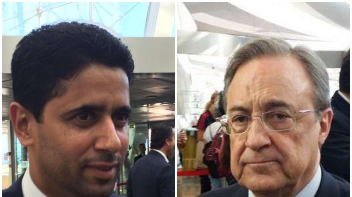 Florentino Pérez adelanta su llegada a la comida con Al-Khelaïfi
