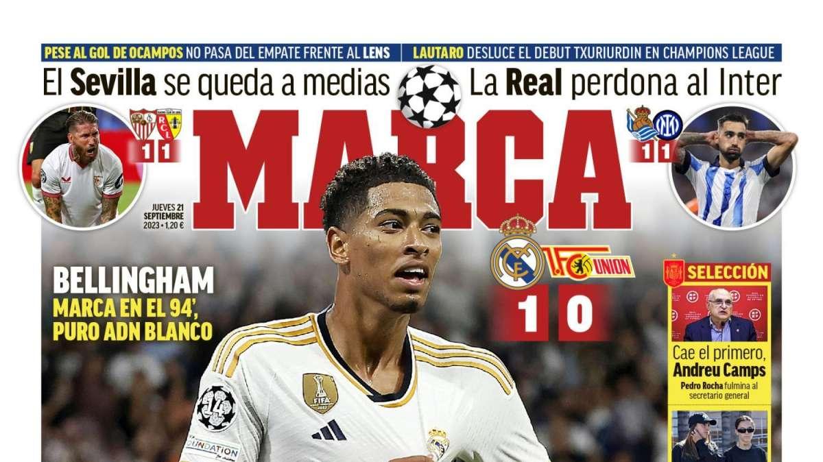 PORTADA | Marca, con Bellingham: "Se bautiza en milagros"