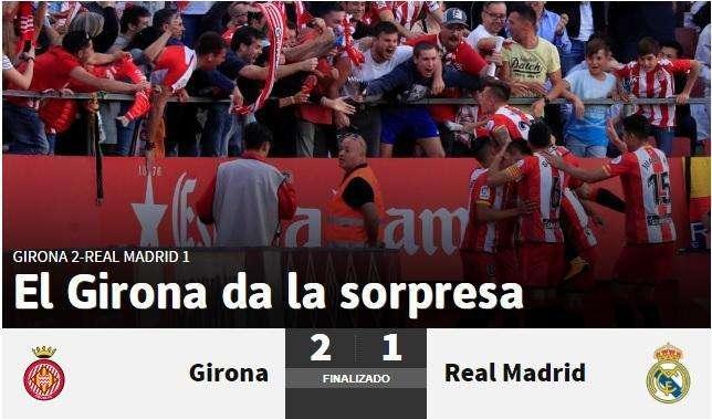 Marca - Un combativo Girona hace descarrilar a los de Zidane: "El Madrid se va de La Liga"
