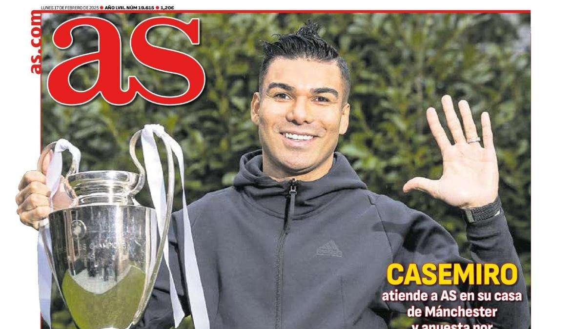 Casemiro, en la portada de AS: "El Bernabéu hará el resto"