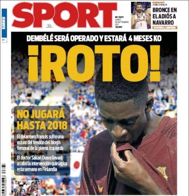 Las portadas en Barcelona tienen mismo protagonista: 'Roto', 'Ánimos'