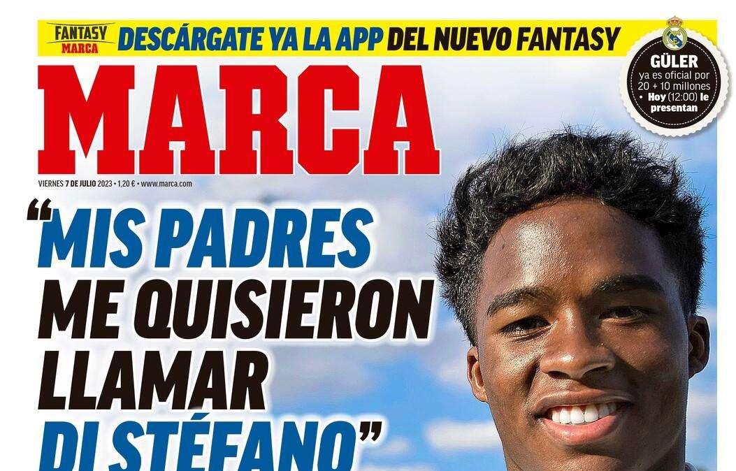 PORTADA | Marca, Endrick: "Mis padres me quisieron llamar Di Stéfano"